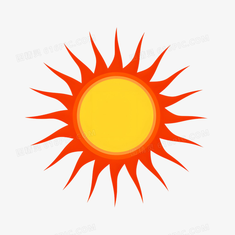 手绘卡通高温太阳元素免抠元素