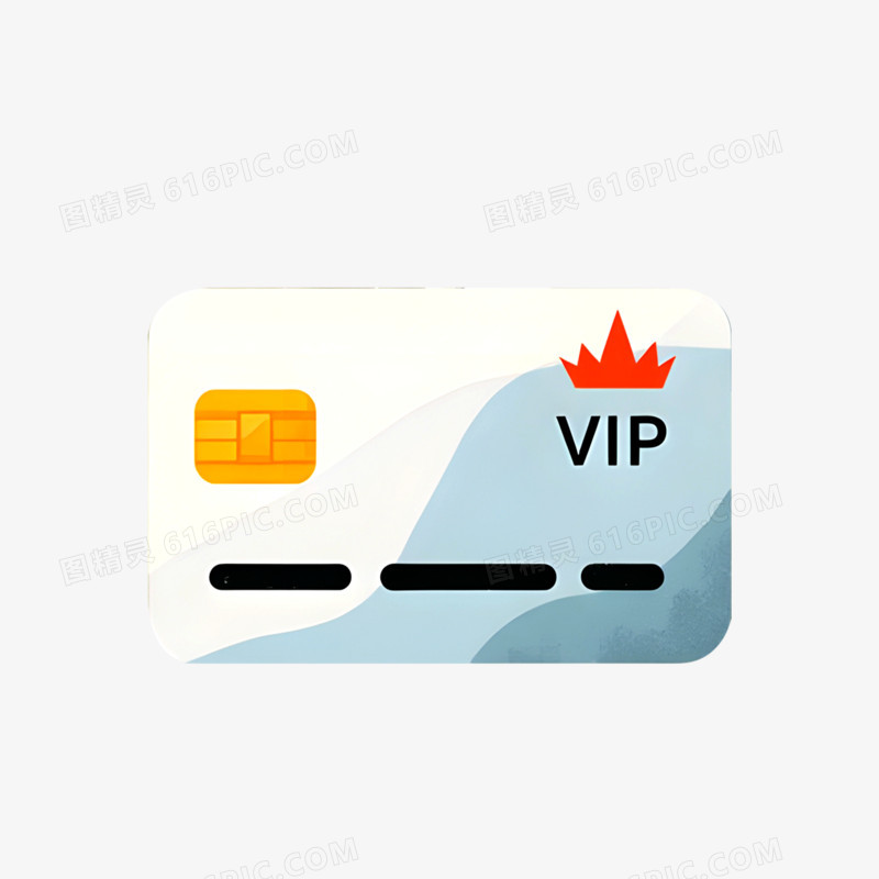 手绘卡通VIP会员卡片图标免抠元素