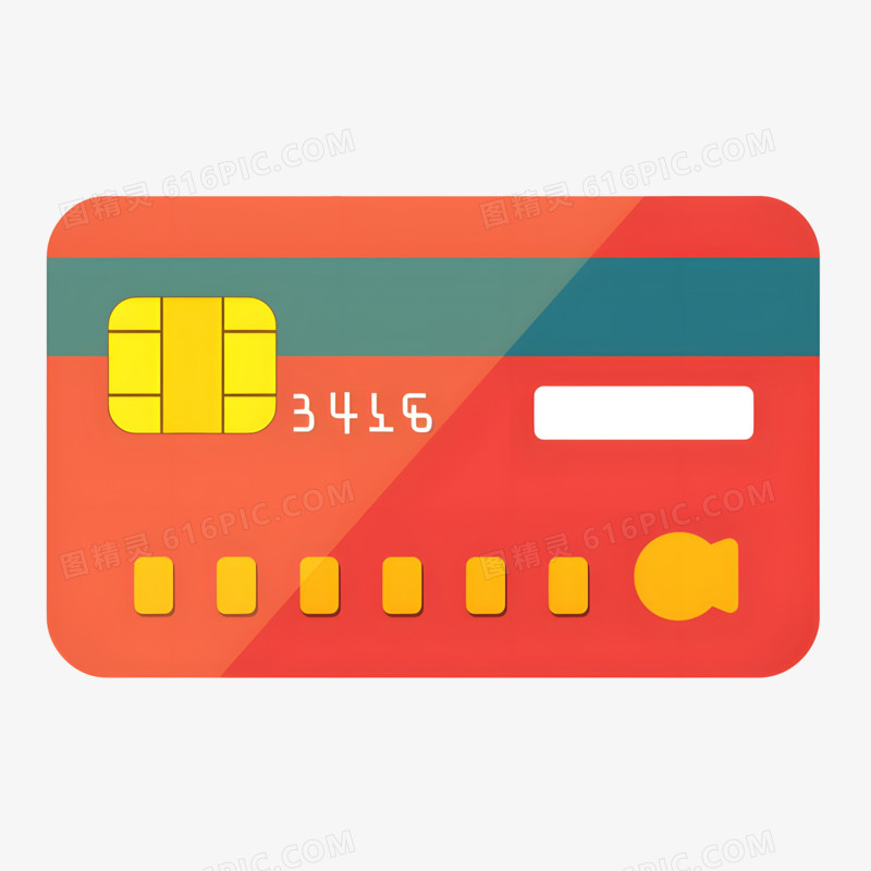 手绘卡通银行卡信用卡卡片图标免抠元素