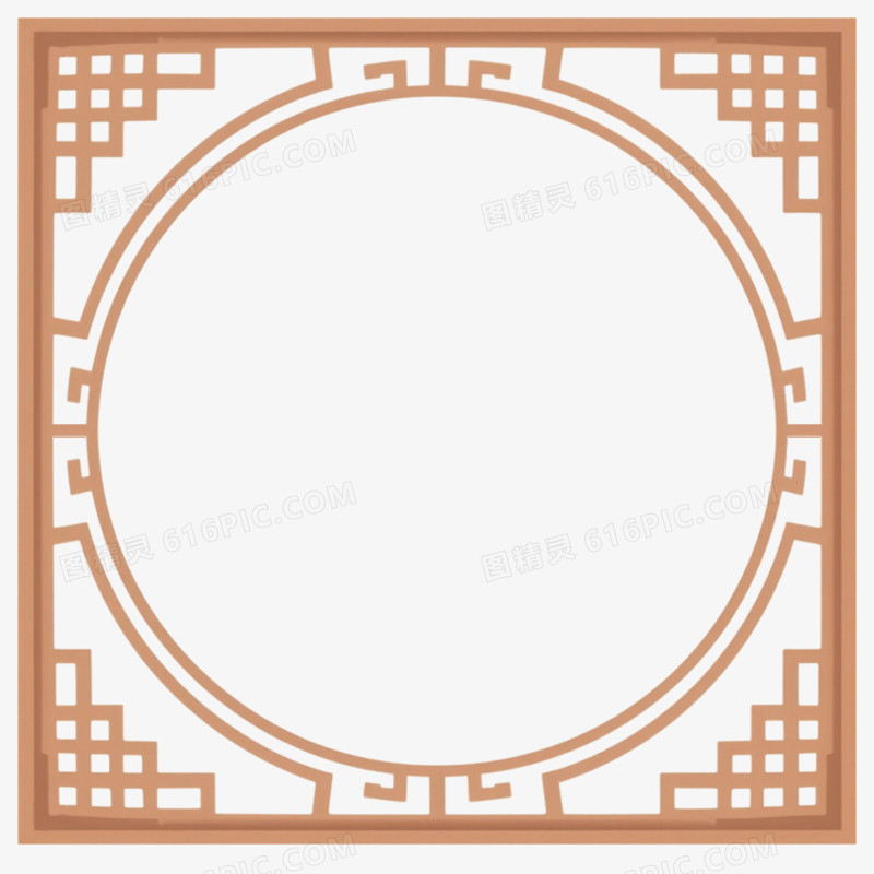 手绘插画中国风边框免抠元素