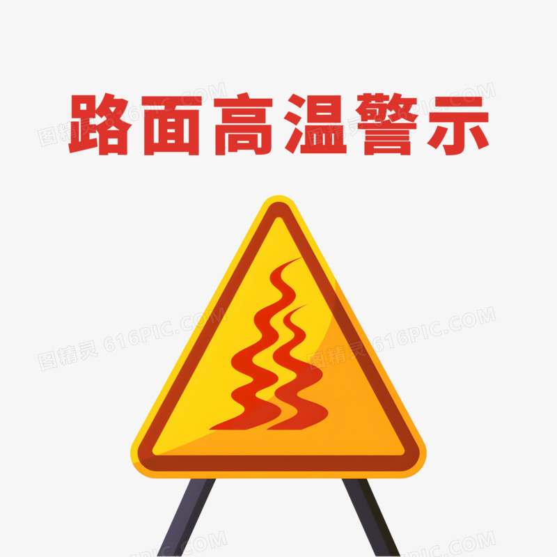 手绘卡通高温预警免抠元素