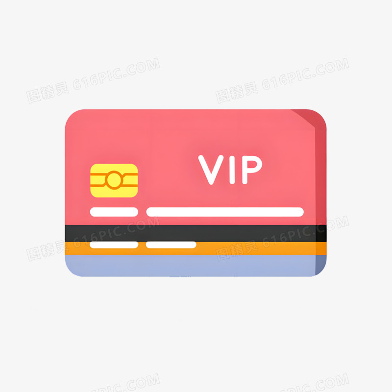 手绘卡通VIP会员卡片图标免抠元素