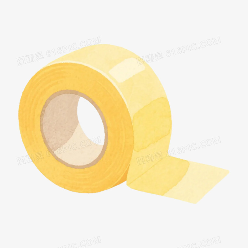 卡通插画风办公用品文具胶带免抠元素