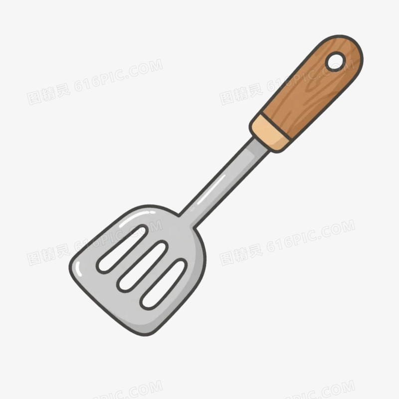 卡通插画风家居用品锅铲免抠元素