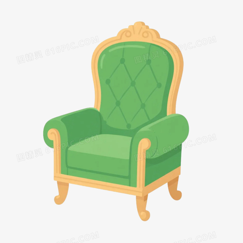 卡通插画风家居用品椅子免抠元素