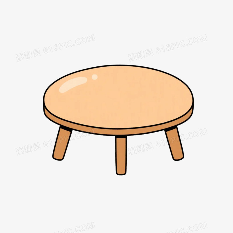 卡通插画风家居用品桌子免抠元素