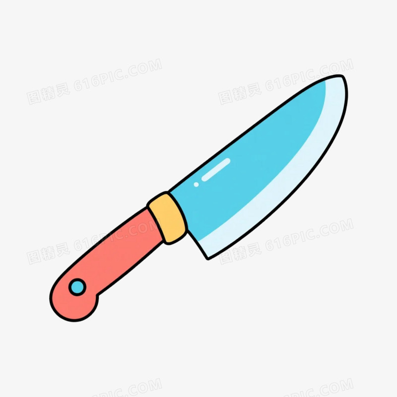 卡通插画风家居用品刀免抠元素