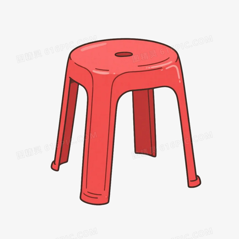 卡通插画风家居用品椅子免抠元素