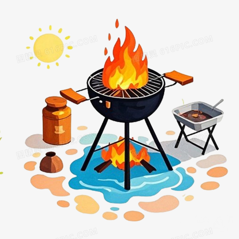 夏季郊游免抠元素