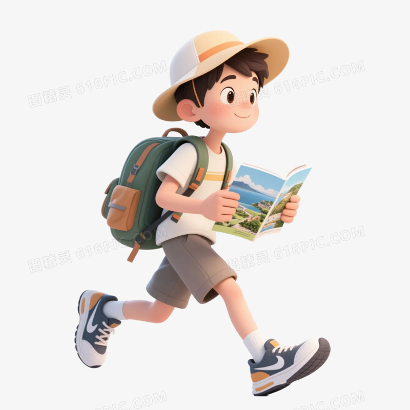 卡通插画风旅游出游免抠元素