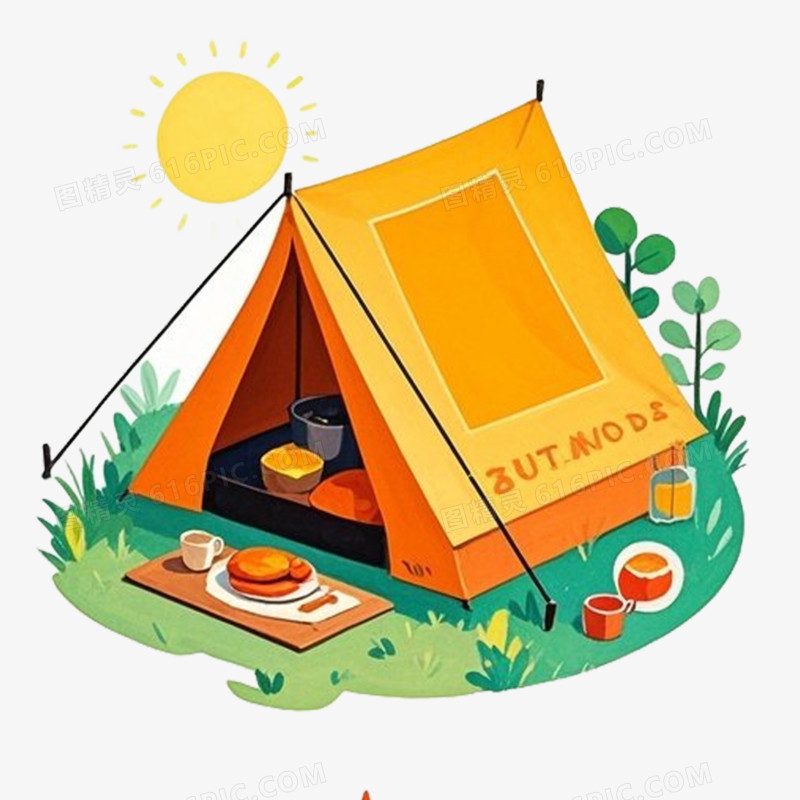 夏季郊游免抠元素
