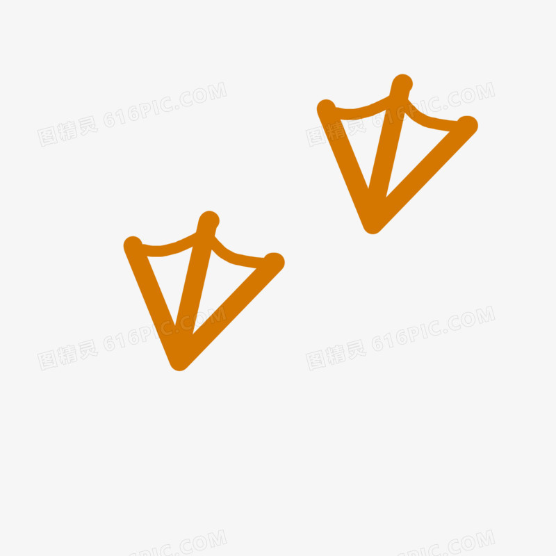 手绘卡通鸭脚印免抠元素