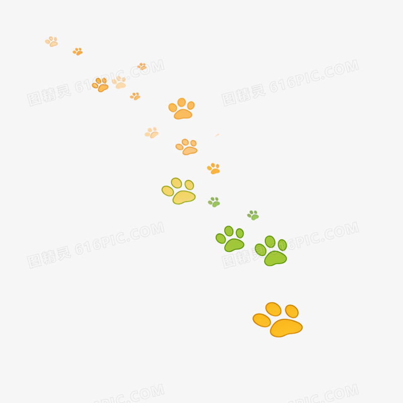 手绘卡通小猫脚印免抠元素