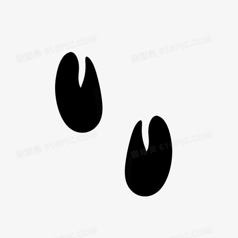 手绘卡通猪脚印免抠元素
