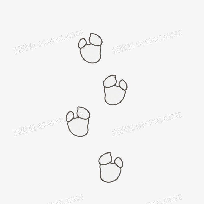 手绘卡通猪脚印免抠元素