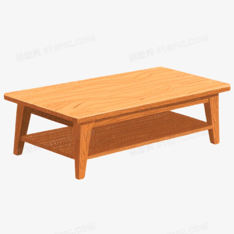 手绘插画家居百货茶几免抠元素