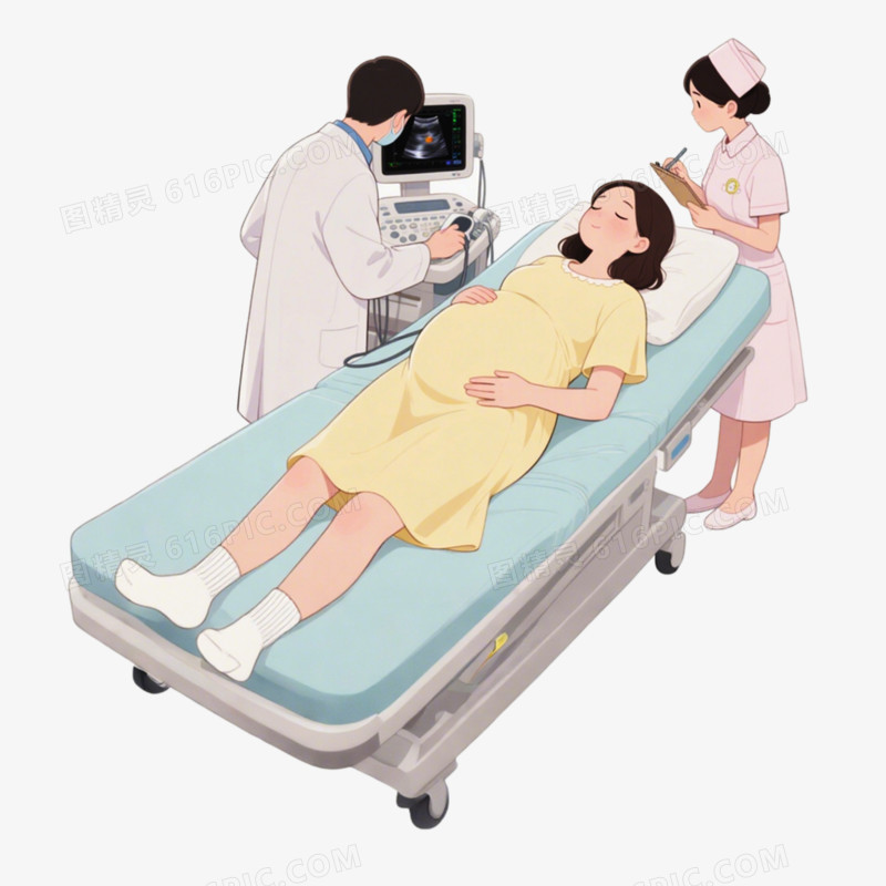 卡通手绘风格医疗检查体检健康检查看病医疗健康免抠元素