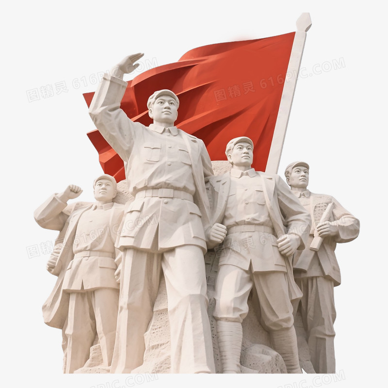 党政风革命雕塑免抠元素
