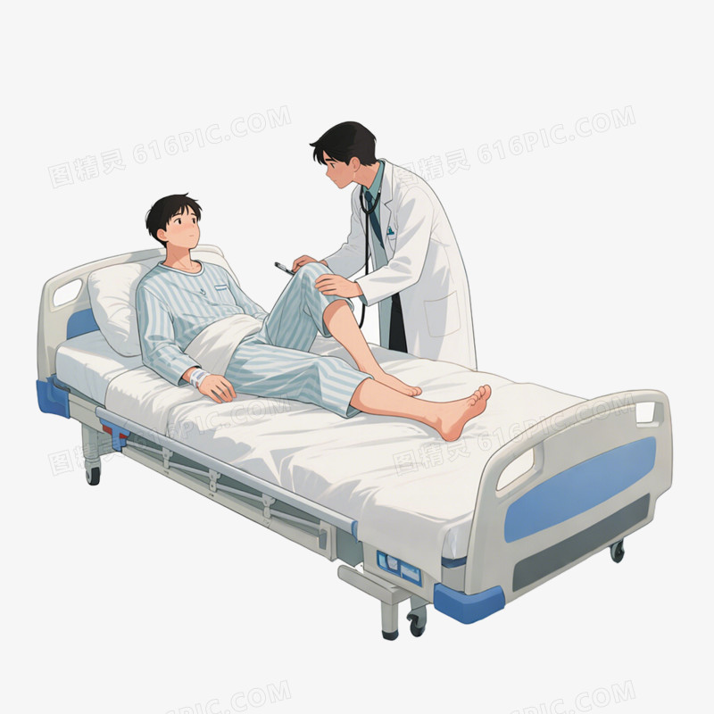 卡通手绘风格医疗检查体检健康检查看病医疗健康免抠元素