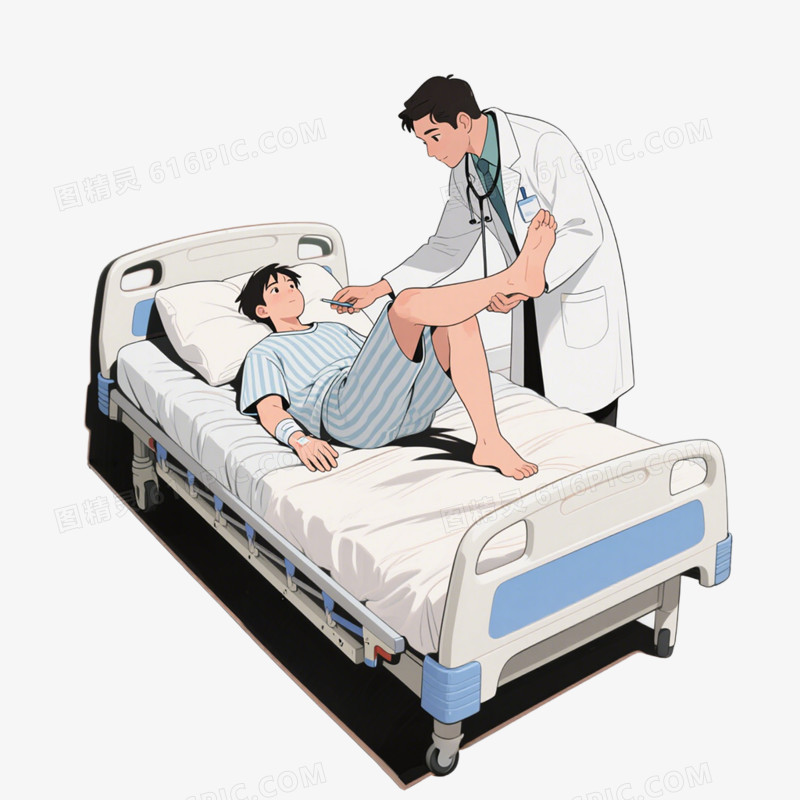 卡通手绘风格医疗检查体检健康检查看病医疗健康免抠元素