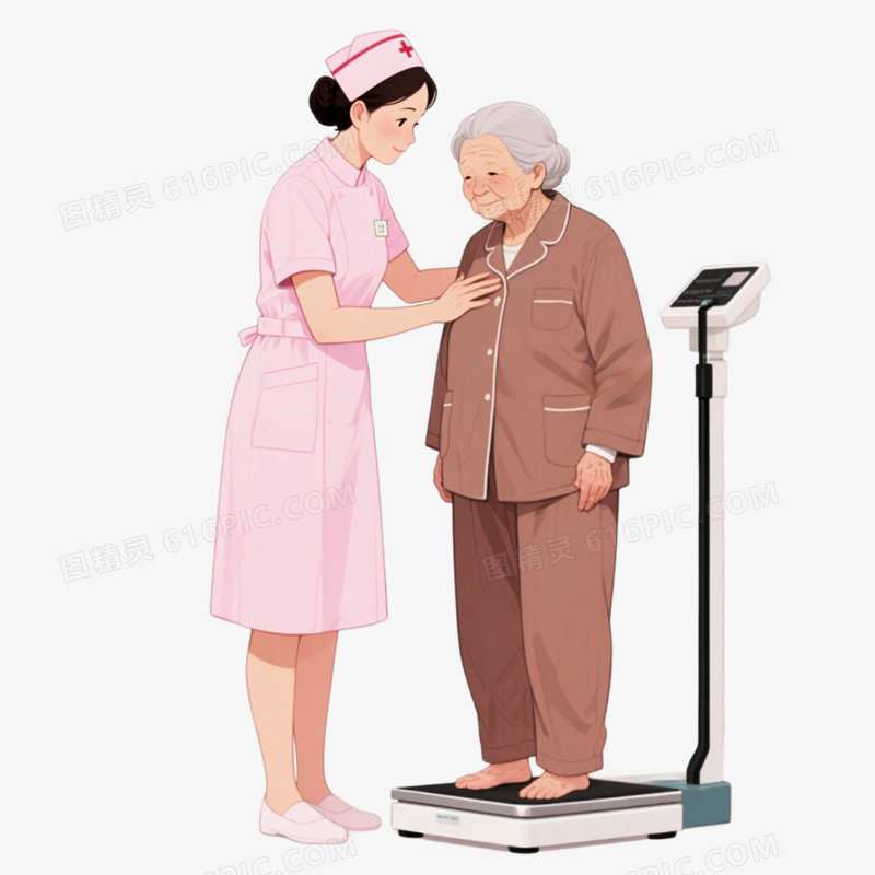 手绘插画风格医疗检查体检健康检查看病医疗健康体检免抠元素