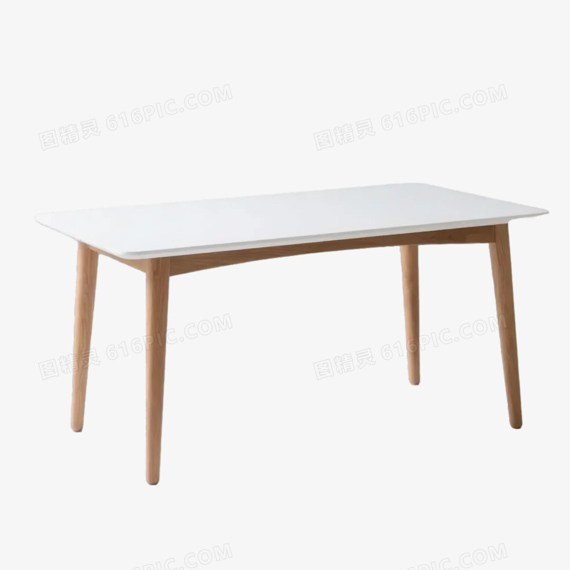 白色餐厅长桌家具元素