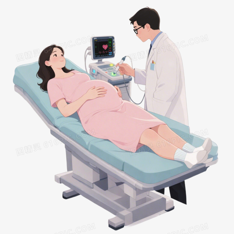 卡通手绘风格医疗检查体检健康检查看病医疗健康免抠元素