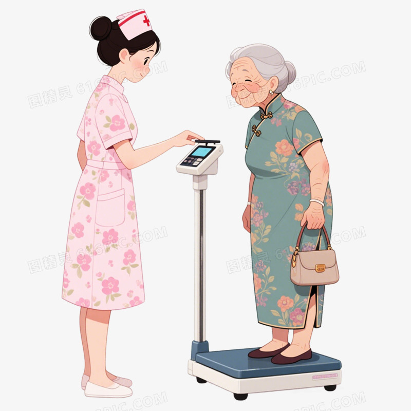 卡通手绘风格医疗检查体检健康检查看病医疗健康免抠元素