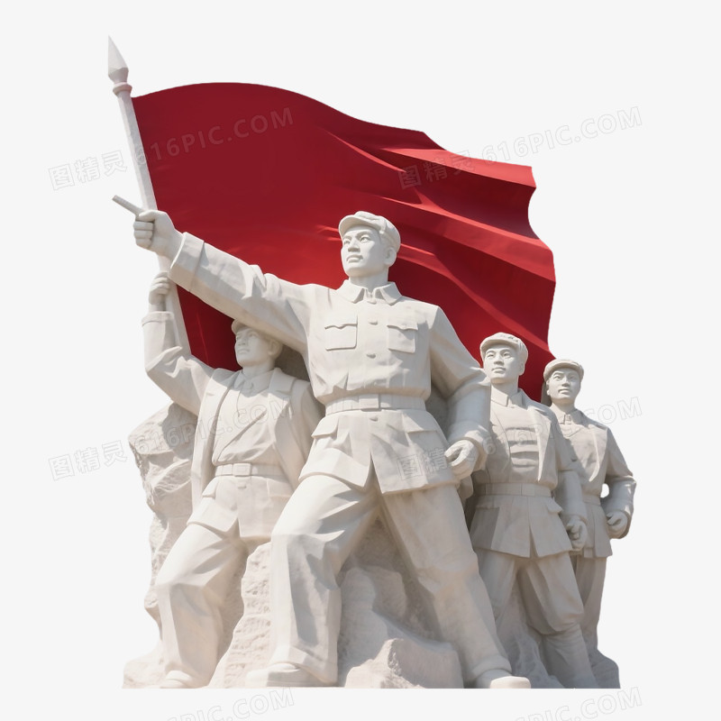 党政风革命雕塑免抠元素