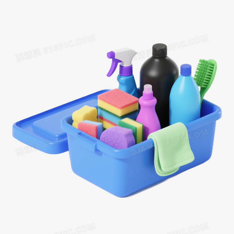 一箱清洁用品免抠元素