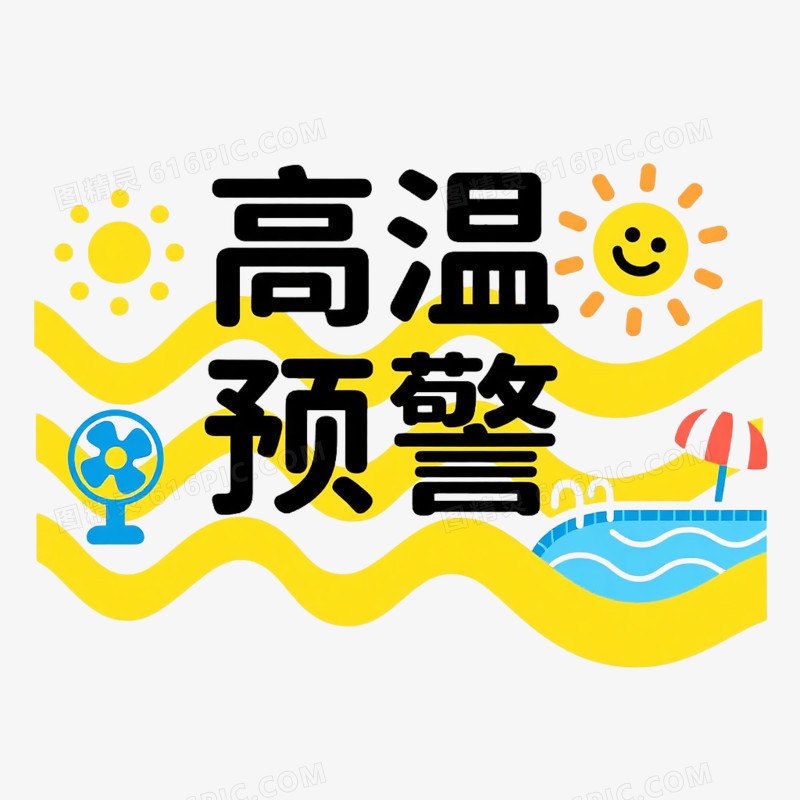 创意高温预警艺术字