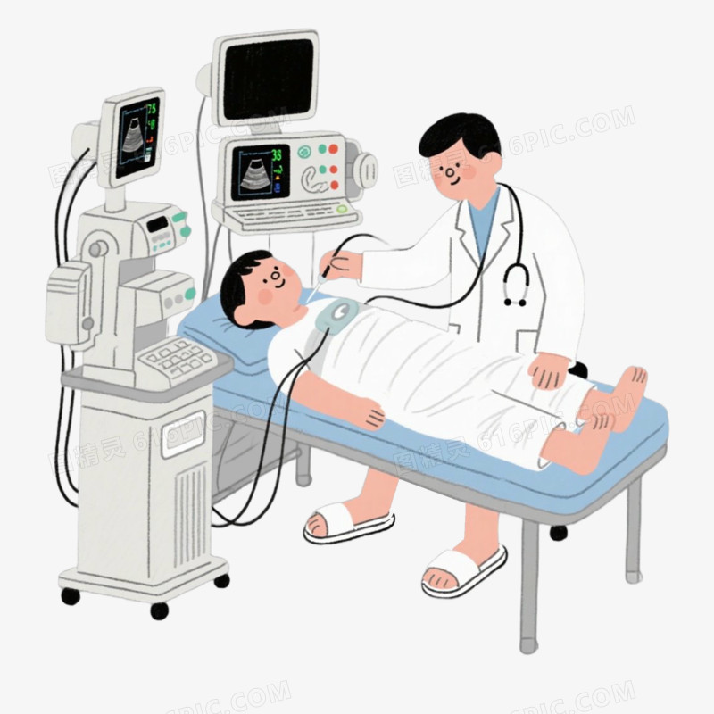 B超检查医疗健康体检免抠元素
