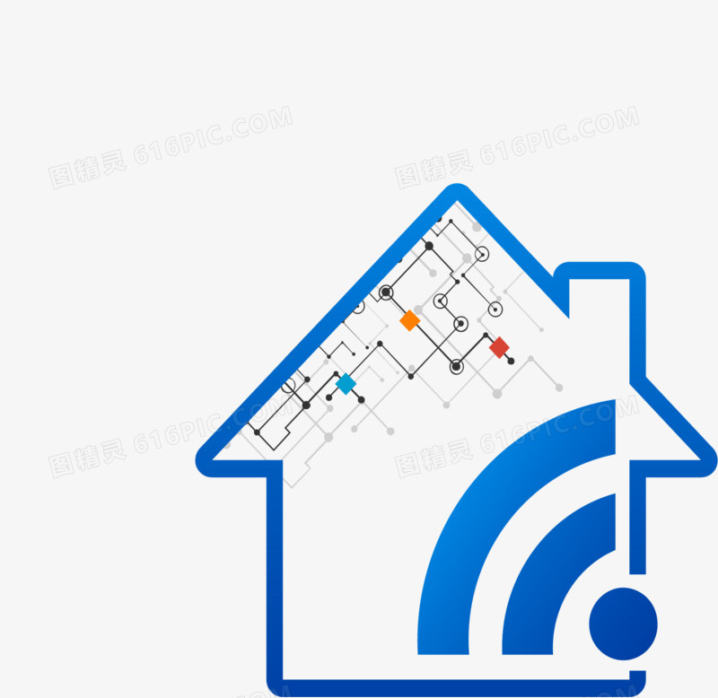 蓝色小房子科技标志