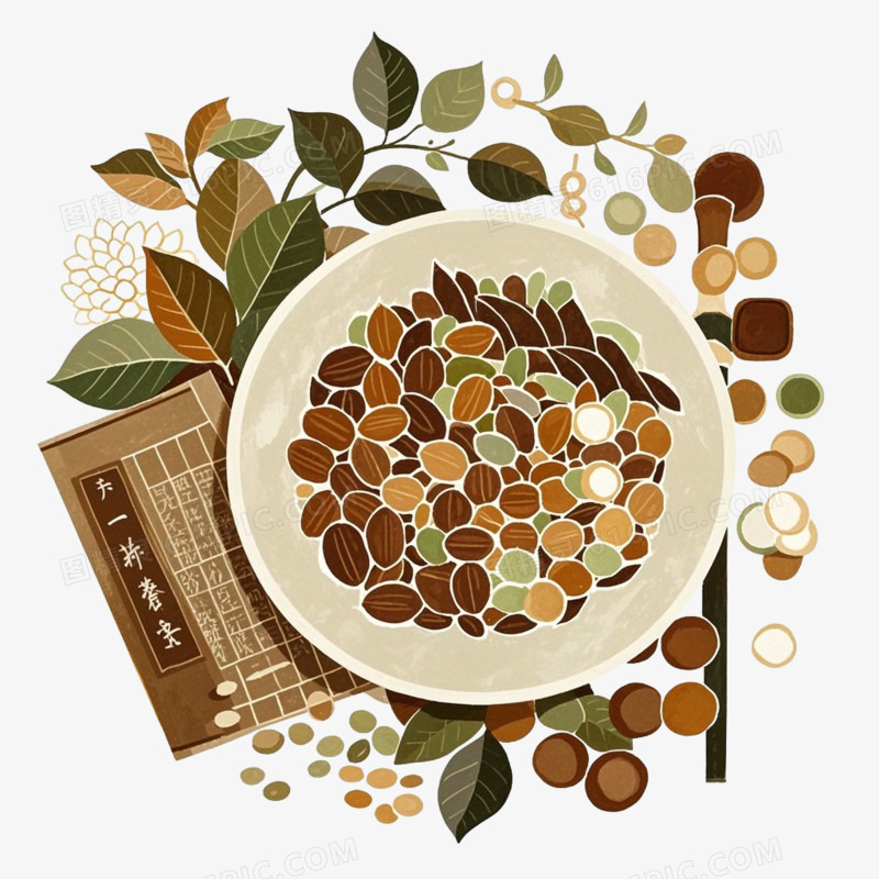 中医养生药材免抠元素