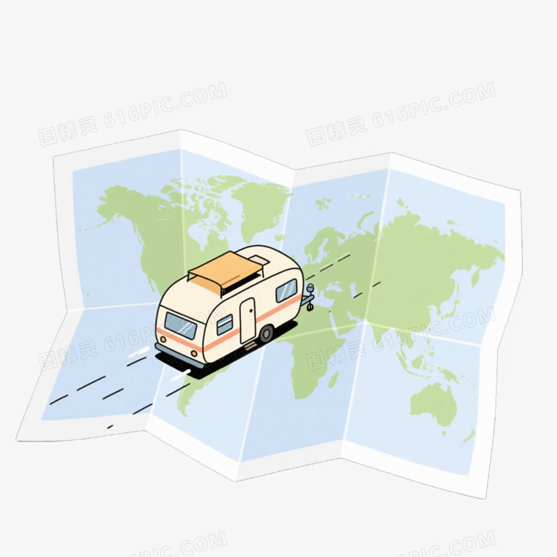 露营房车旅游免抠元素