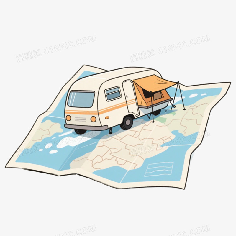 露营房车旅游免抠元素
