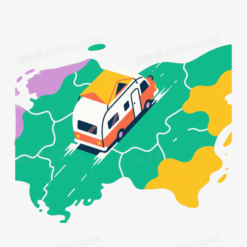 露营房车旅游免抠元素