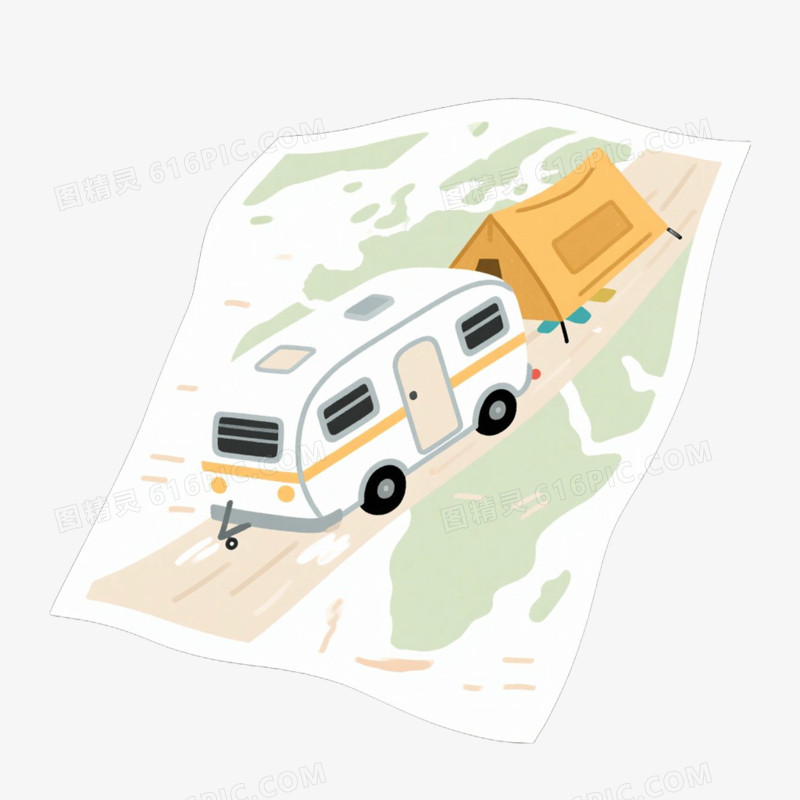 露营房车旅游免抠元素