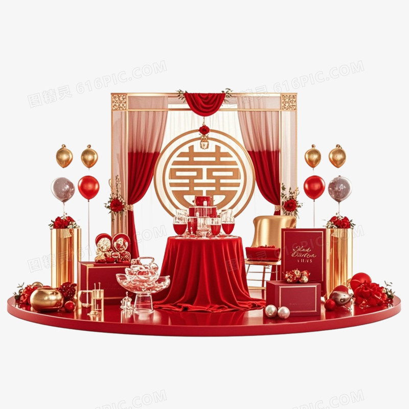 婚庆喜庆装饰免抠元素