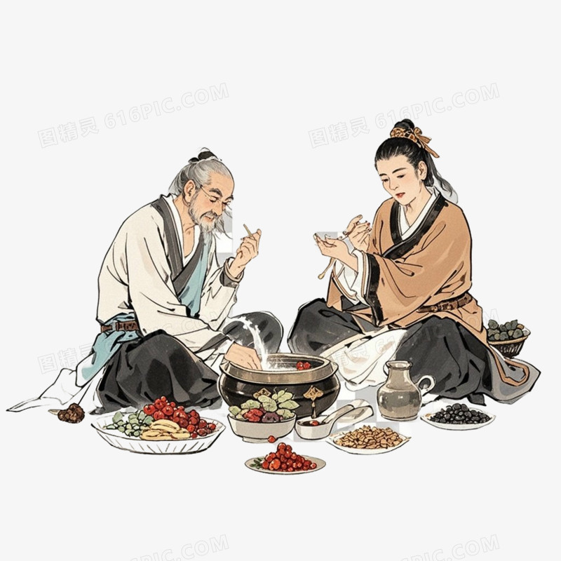 中医中药养生免抠元素