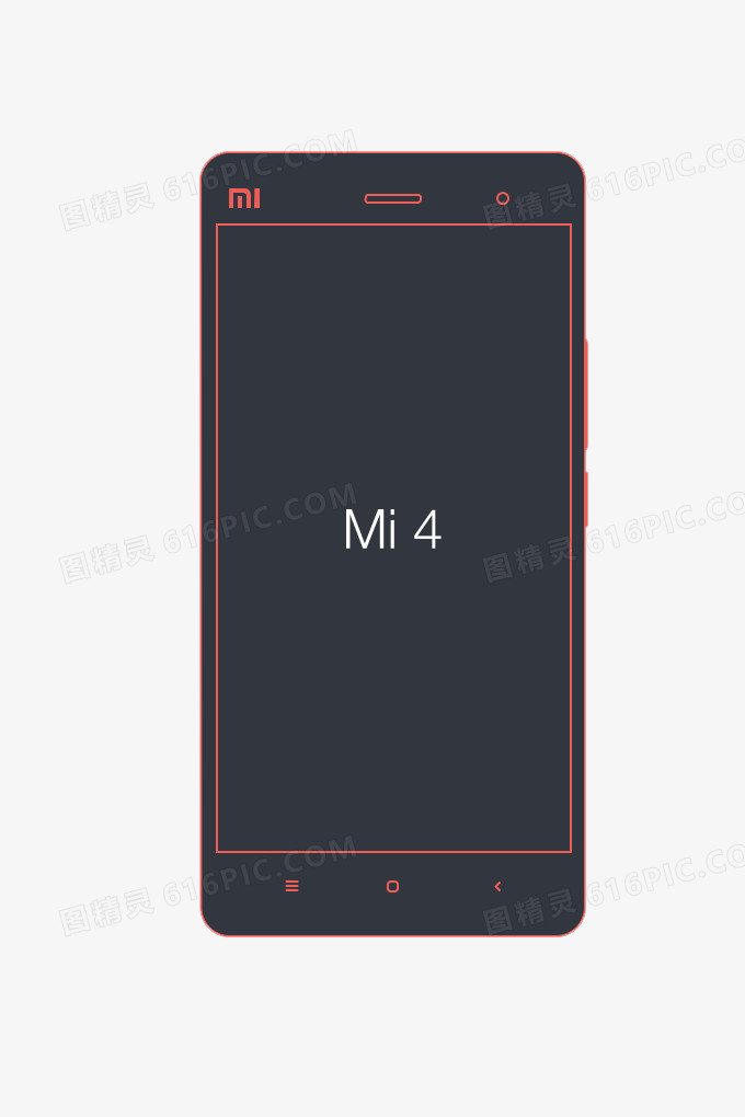 Mi4手机线框效果