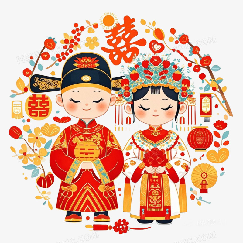 婚庆喜庆装饰免抠元素
