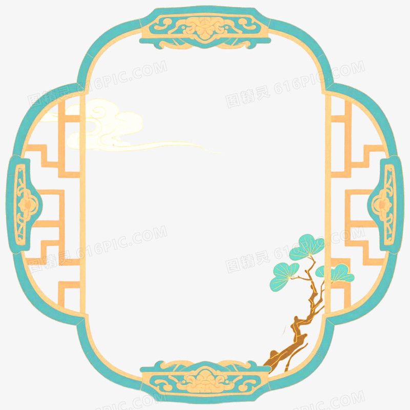 简约复古中国风边框免抠元素