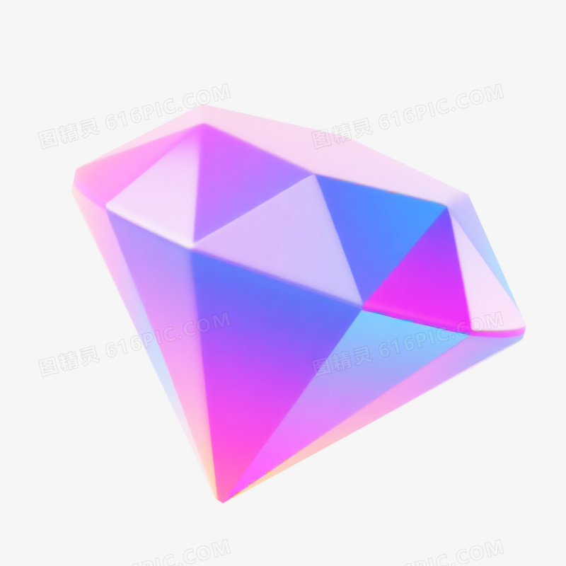 3D立体图标钻石免抠元素