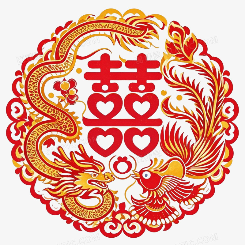 婚庆喜庆装饰免抠元素