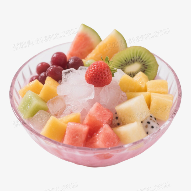 水果冰沙西米露水果捞夏日饮品免抠元素