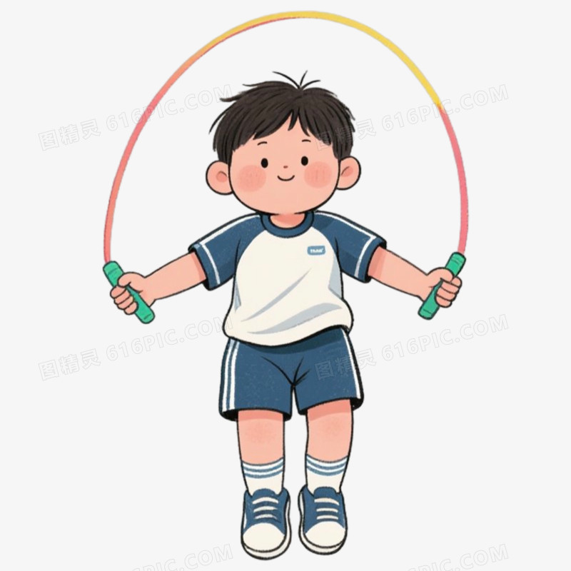 跳绳不同项目运动会免抠元素