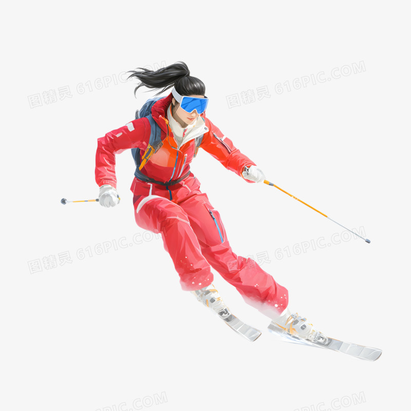 实拍户外活动滑雪免抠元素