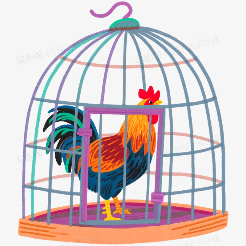 手绘插画鸡舍免抠元素