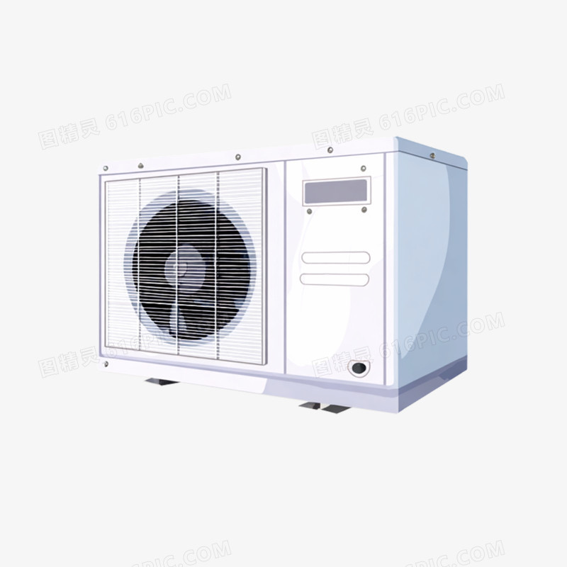 手绘卡通商用大型空调外机免抠元素